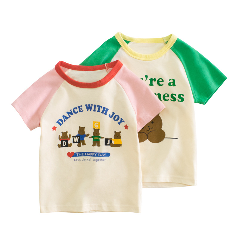 27home Children's clothing 2022 Summer style Korean Edition Girls T-shirt A generation of fat kids clothes