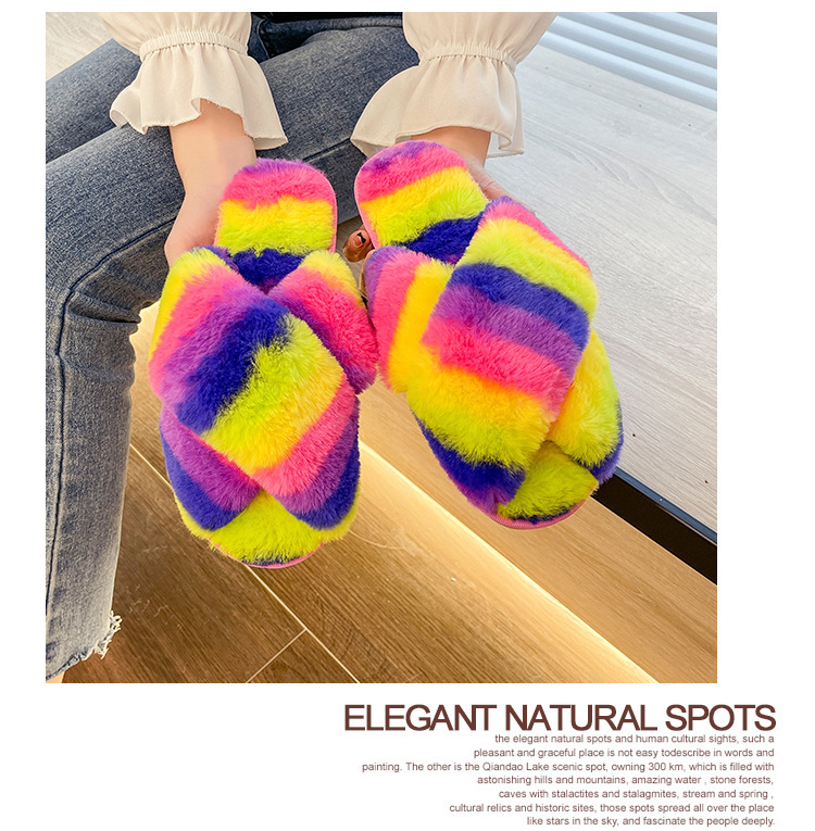 Pantofole in memory foam comode imbottite per esterni autunnali in peluche da donna_voghion.com