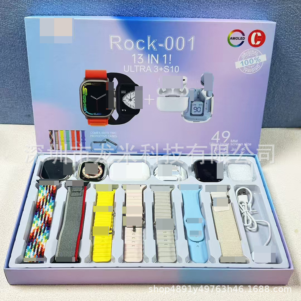 Cross-Border New R0Ck-001 Smart Watch Dual-Head Earphone Set Bluetooth Call Sports Multi-Function Watch