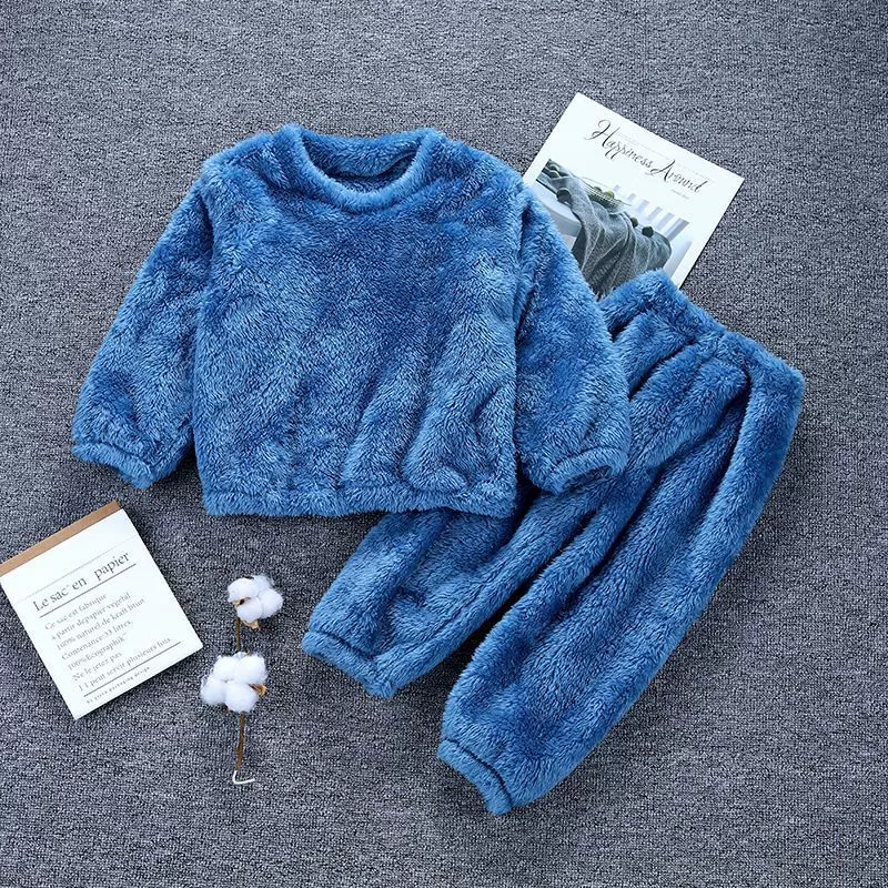 Осенний и зимний мальчик коралловой бархат с длинными рукавами