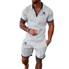 支持多平台一件代发运动透气速干短袖衬衫短裤套装欧美跨境沙滩