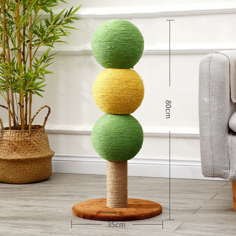 Tablero de agarre para gatos para interiores, poste de agarre para gatos, juguete para gatos, marco de escalada para gatos, garra vertical, cuerda de cáñamo, bola de agarre, juguete sin migajas