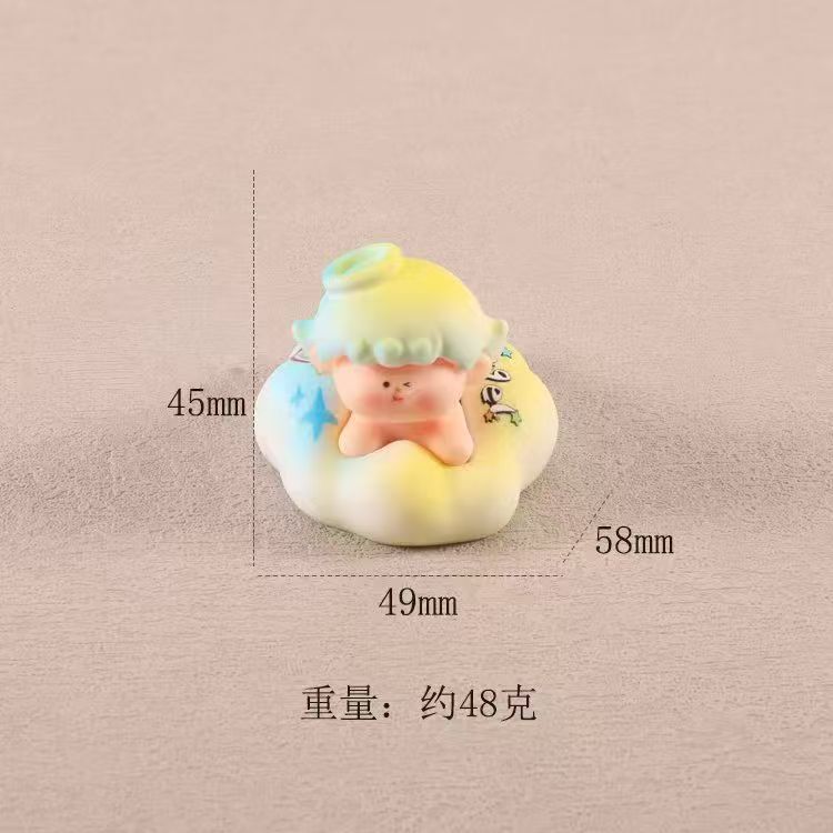 云朵天使跨境萌粒盲袋树脂diy配饰手工钥匙扣工艺品车载摆件潮玩|undefined