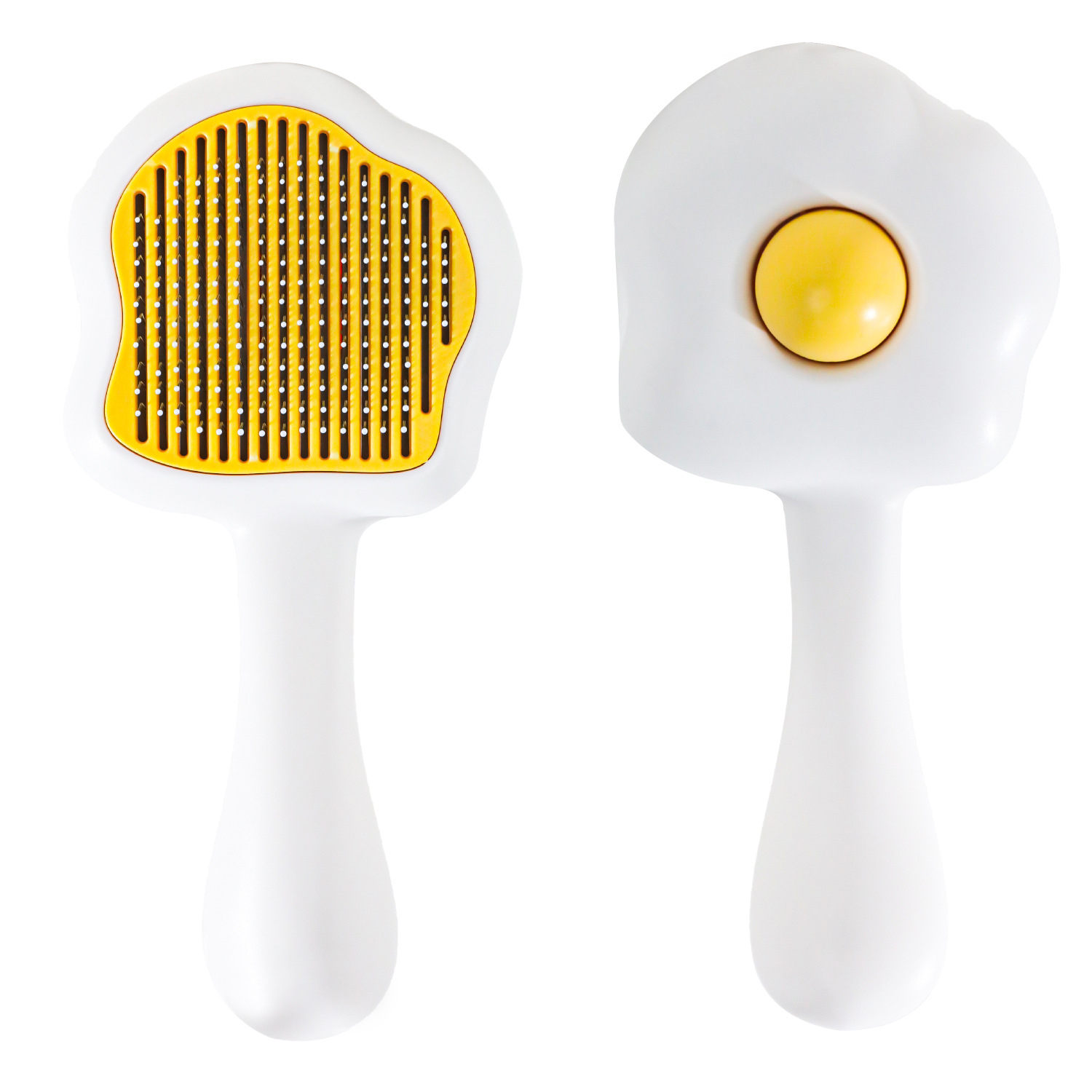 Pein de autolimpieza de mascota original, huevo de estilo de gato, cepillo depilación de botón grande, pein de masaje para eliminar el pelo flotante, artefacto mágico