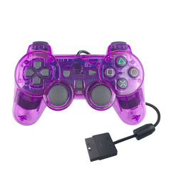 Factory Direct PS2 Wired Controller P2 Transparent Color Controller Dual Motor Dual Vibration Classic PS2 Console Controller