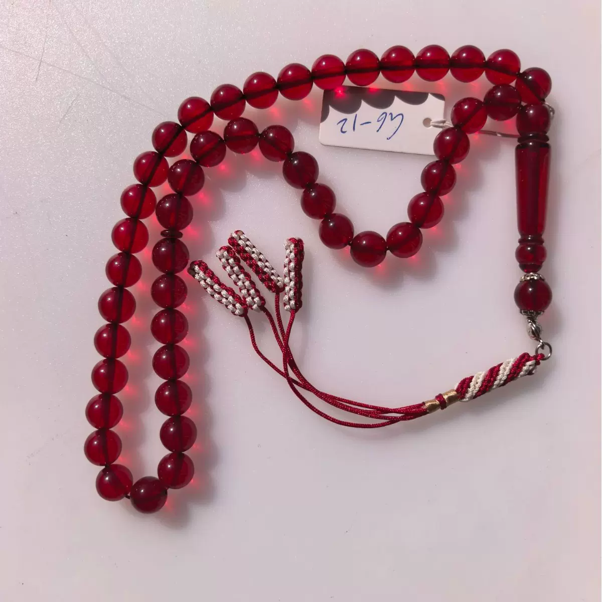 定制红色编制流苏手持穆斯林阿拉伯手串赞珠中东念珠工厂批发