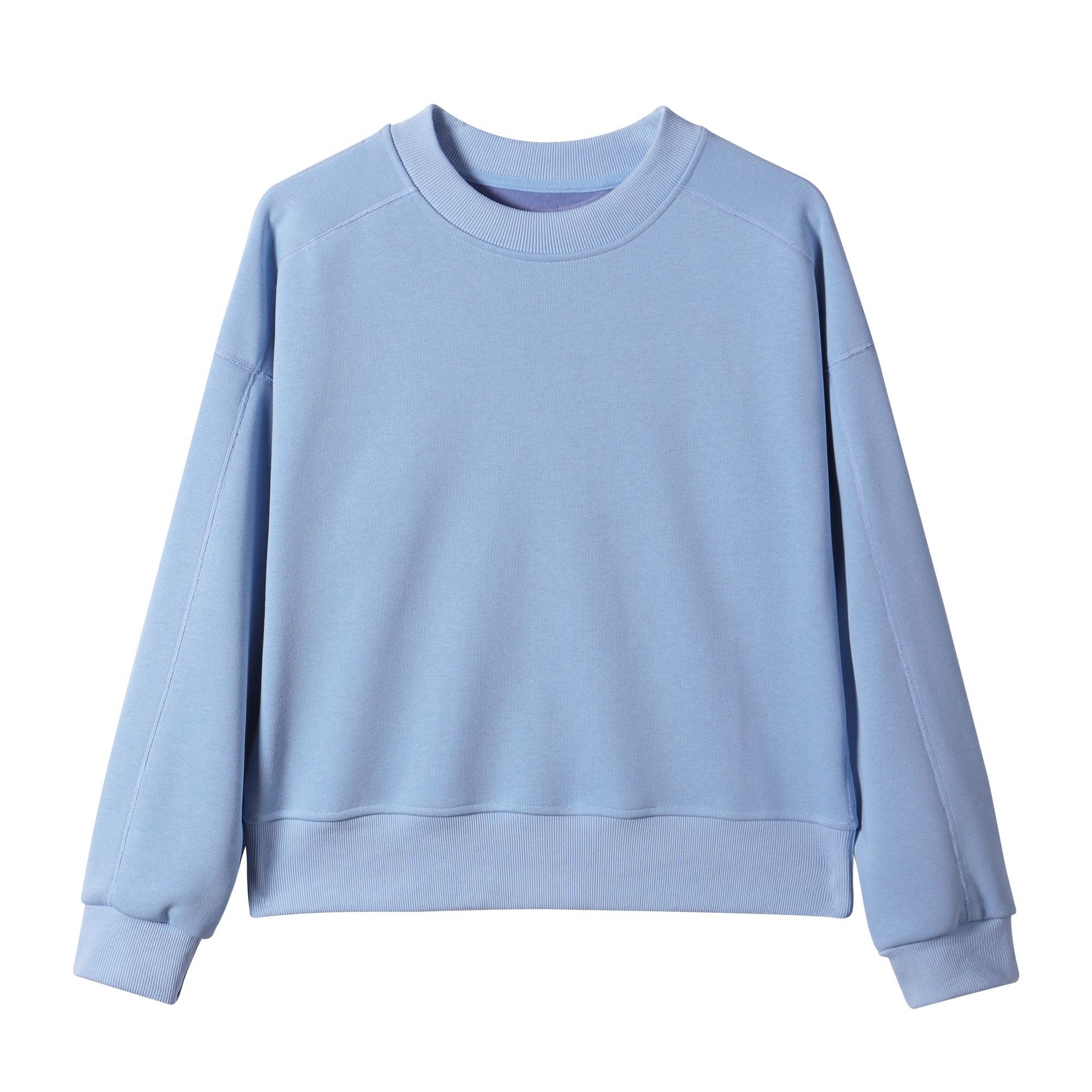 Otoño e invierno nuevo peso 420g ropa femenina cuello redondo corto más suéter de terciopelo marca de moda hasu sólido blusa de diseño de línea image 9