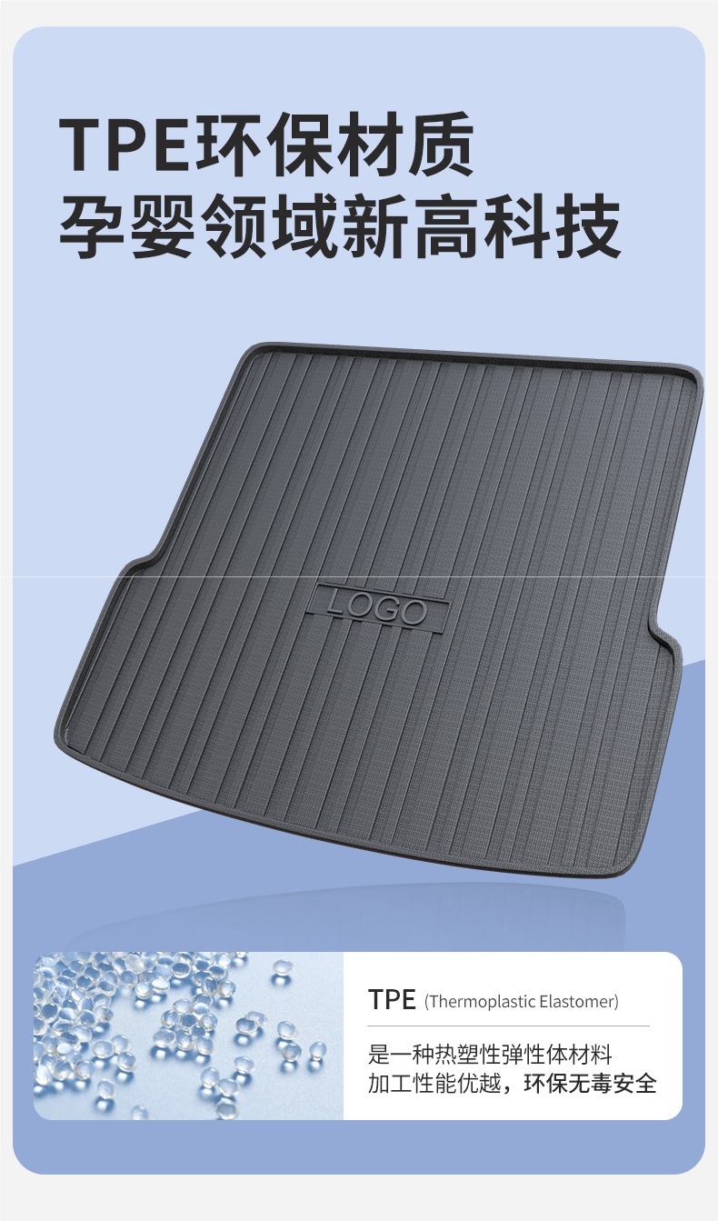 Tpe Car Trunk Mat Special for 2025 New and Old Car Trunk Mat Anti-Dirty High Side Waterproof Trunk Mat