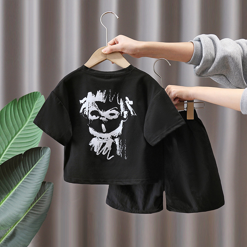 7164 Traje de verano para niños 2025 Nuevos niños Ropa de verano de manga corta fresca y atractiva Ropa deportiva de verano para bebés