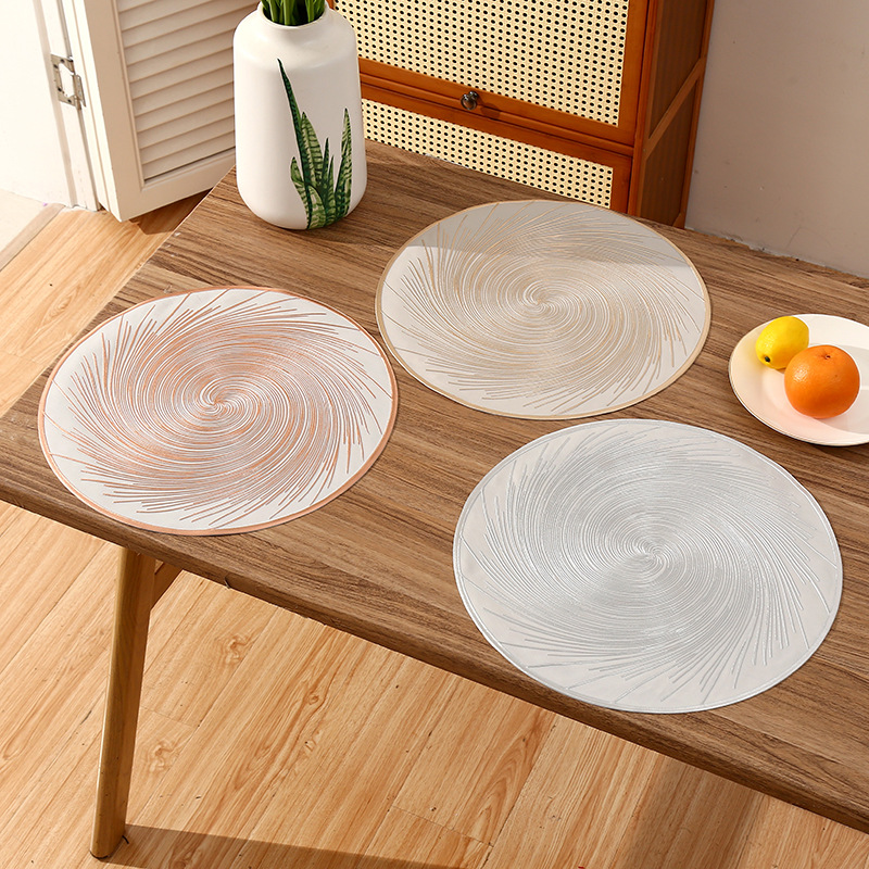 Amazon circular PVC cojín creativo vórtice cojín de aislamiento térmico de café de alto nivel cojín de aislamiento térmico de restaurante de lujo