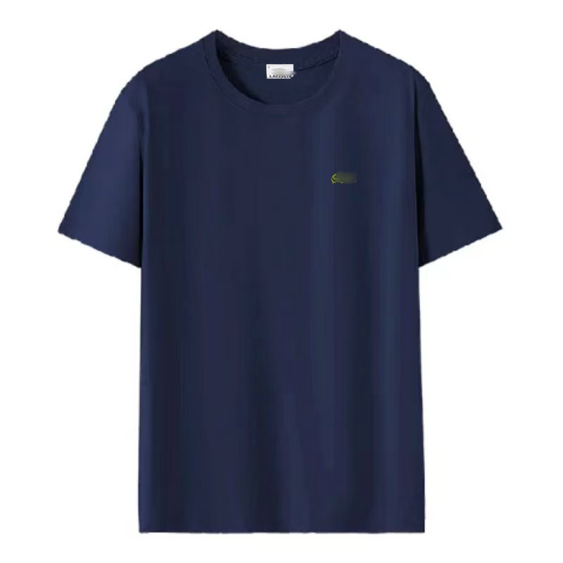 New French Lacoste pure cotton men's t-shirt with small fish logo embroidery, short-sleeved inner layer, round neck top T-shirt New French Lacoste pure cotton men's t-shirt with small fish logo embroidery, short-sleeved inner layer, round neck top T-shirt