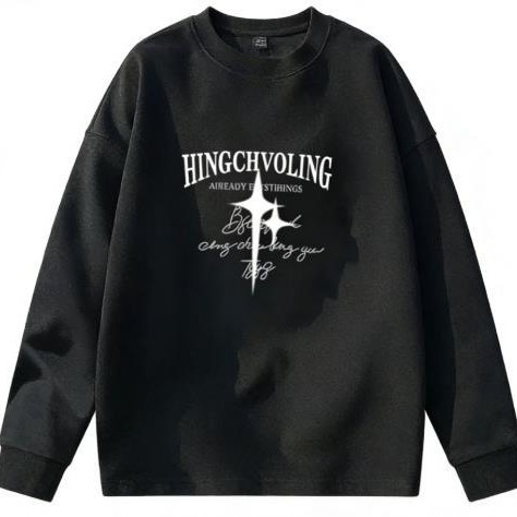 100% algodón de alta calidad, estudiantes de estilo coreano, camiseta de manga larga pesada para hombres