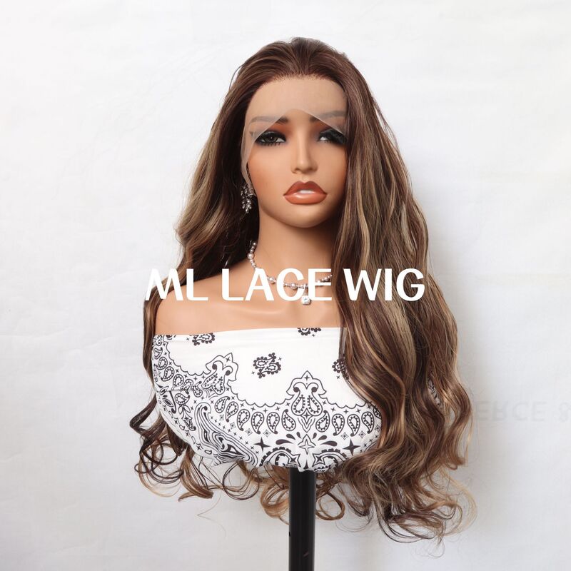 Lace Front Piano Color Doll Lolita Hand-Crocheted Wig with Random Seams and Long Curly Hair for Female Groups Korean Style Lace Front Piano Color Doll Lolita Hand-Crocheted Wig with Random Seams and Long Curly Hair for Female Groups Korean Style