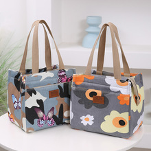 新款大容量通勤便当加厚时尚牛津纺手提包铝箔保温层上班午餐饭盒