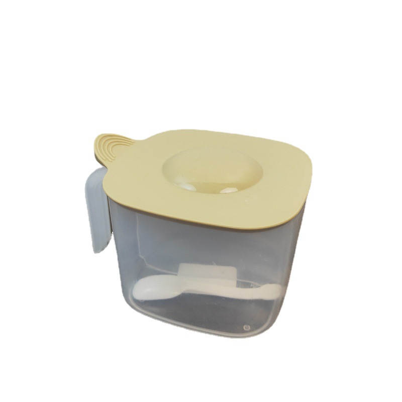 Venta al por mayor caja de condimento de dos rejillas transparente para el hogar Cocina cocina sal MSG caja de condimento 2 yuanes tienda departamental condimento caja