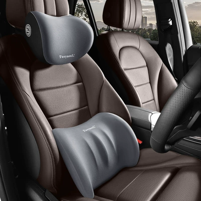 Car memory cotton headrest waist support four seasons new slow rebound modified pillow cushion car accessories driver waist support wholesale (Waist support) - textured-gray-not-tired-after-sitting-for-a-long-time-1-headrest-30-times-high-elastic-space-memory-foam