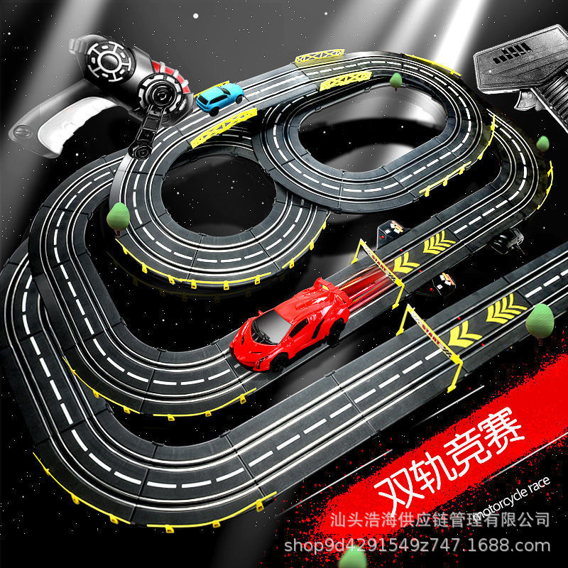 跨境热销电动遥控轨道赛车玩具亚马逊爆款大型赛道竞赛8-10手动