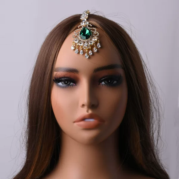 Cross-border New Products Full Diamond Indian Traditional Headwear European and American Exotic Performance Rhinestone Eyebrow Pendant hair chain