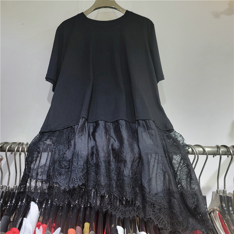 Coreano de encaje irregular cuello redondo camiseta de manga corta para mujeres blusa delgada 2026 primavera y verano nuevo image 2