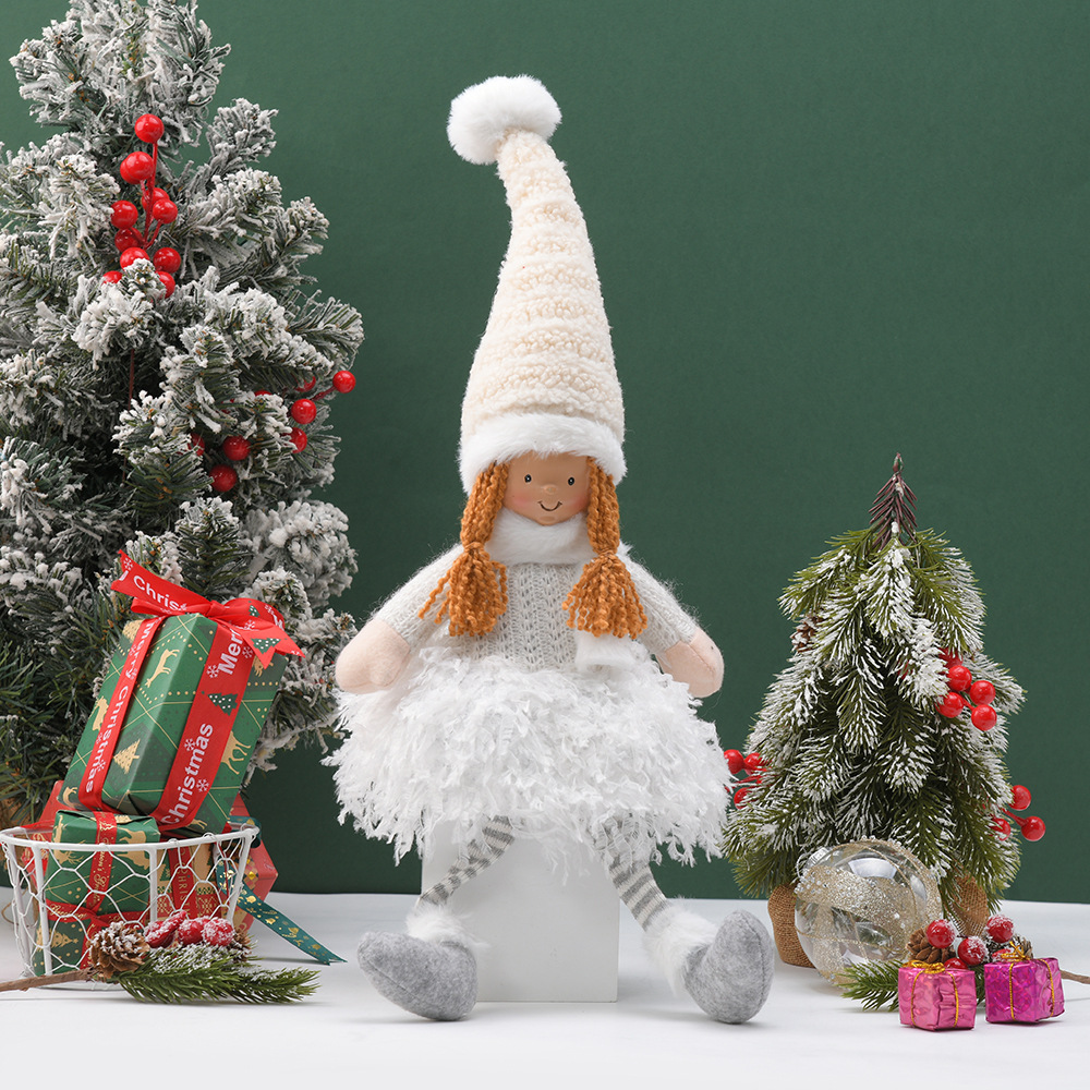 Nuevo producto transfronterizo 2026: Muñeco de Navidad rojo y verde, lindo elfo de juguete, decoración festiva, adorno de ángel para escritorio. image 3