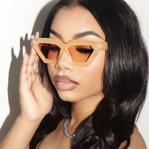 Triangular cat-eye irregular sunglasses  new personalized European and American cross-border sunglasses hip-hop street style sunglasses