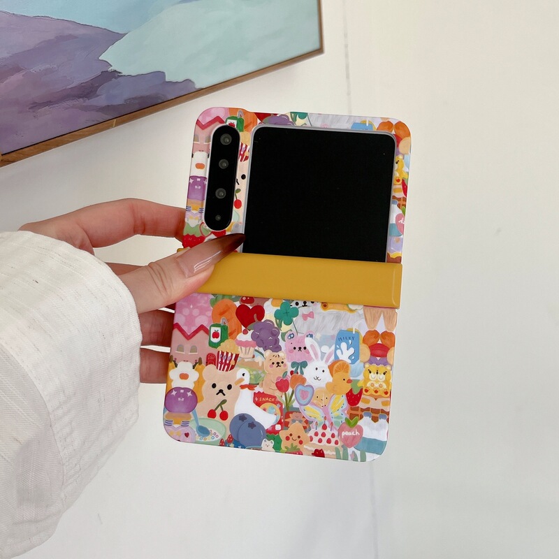Cartoon Animal Skin Feel Suitable for Huawei Pocket2/S Mobile Phone Case Foldableing Screen Purax Central Axis Hinge Protective Cover