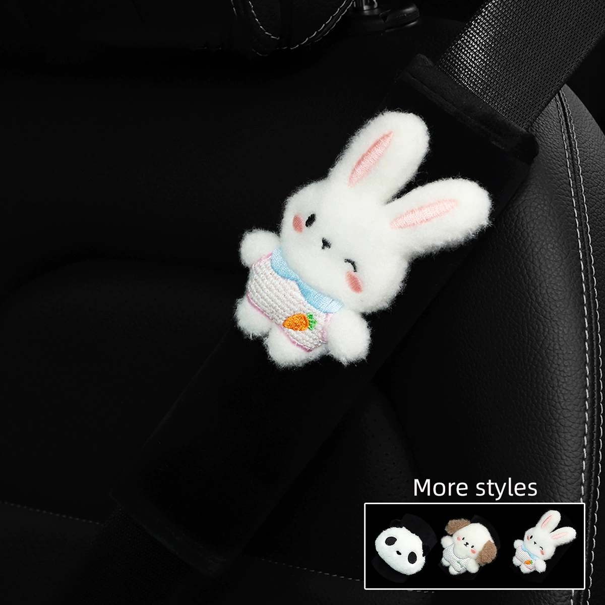 Автомобильный наплечный чехол плюшевый маленький кролик панда щенок удобный новый ремень безопасности декоративные автомобильные принадлежности трансграничный женский