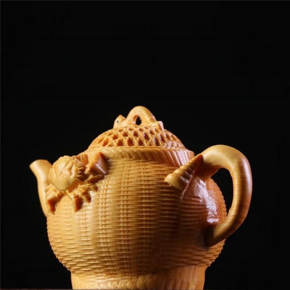 Taihang Thuja Fishing Basket Handle Pot Handle Piece, Good Luck and Good Luck from All Directions, Wooden Crafts, Men's Toy Piece