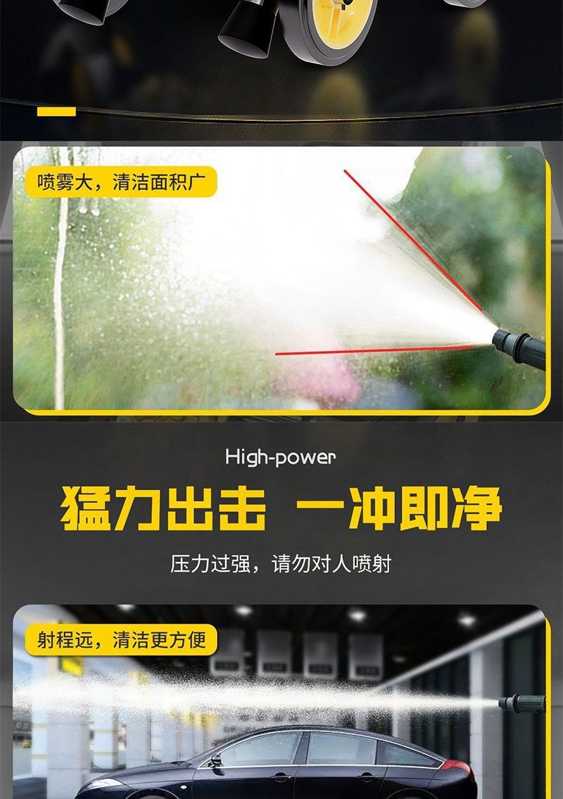Car Washing Machine 220V High-Pressure Household High-Power New Model Water Gun for Cleaning Floors and Washing Cars with Pressure Booster Pump