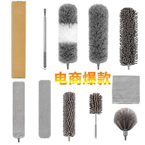 Household Feather Duster for Ceiling Cleaning: Static-Electricity-Based Dust Removal, Long-Reach, Extendable Design for Thorough Dusting