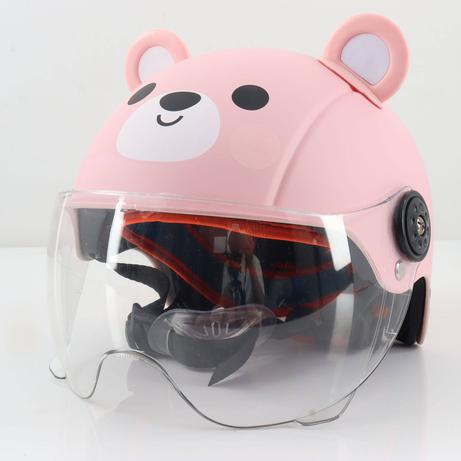 Cross-Border Exclusive Supply of Electric Vehicle Children's Helmets, Cartoon Cute Half-Helmets, Bear-Shaped Helmets for Kids, Students, and Babies for Cycling