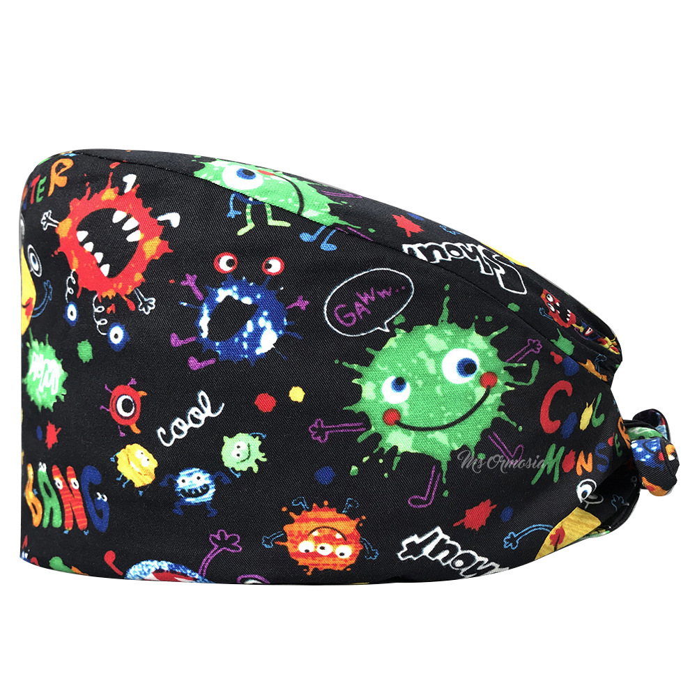 De gama alta de dibujos animados de Mickey patrón de dibujos animados casquillo de la enfermera médico casquillo quirúrgico mascota empleado tapa de trabajo AliExpress