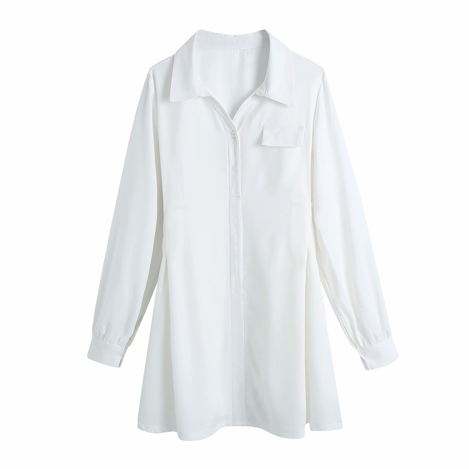 White Waist Shirt Dress Nihaostyles wholesale clothing vendor NSAM75916