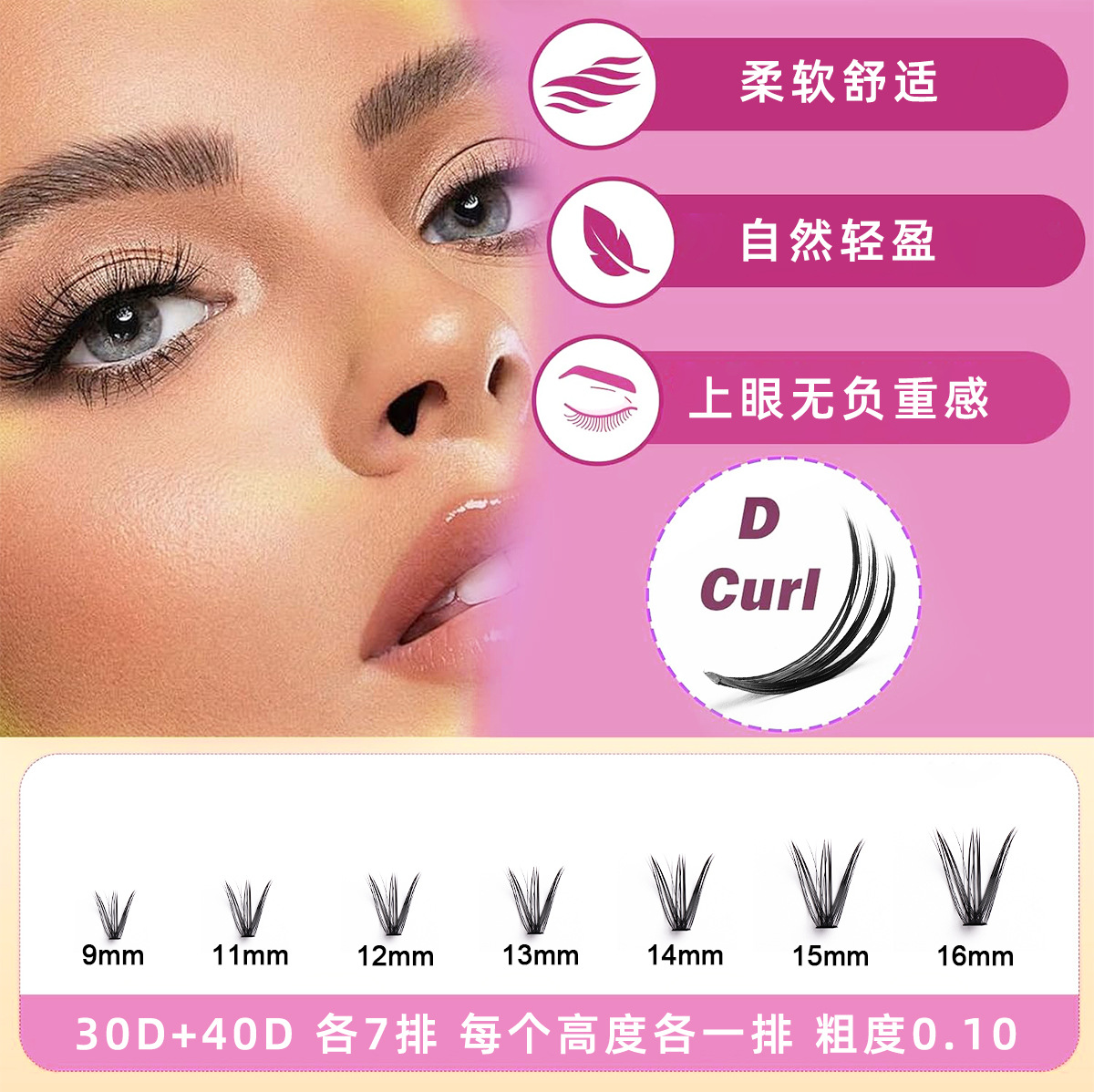 Cross-Border Segmented Eyelash Set 280 Clusters Self-Grafting 30D40D European and American Thick Hair Eyelashes Glue Style O1CN01wseQf51J53dgRTm0X !!2216698540976 0 Cib
