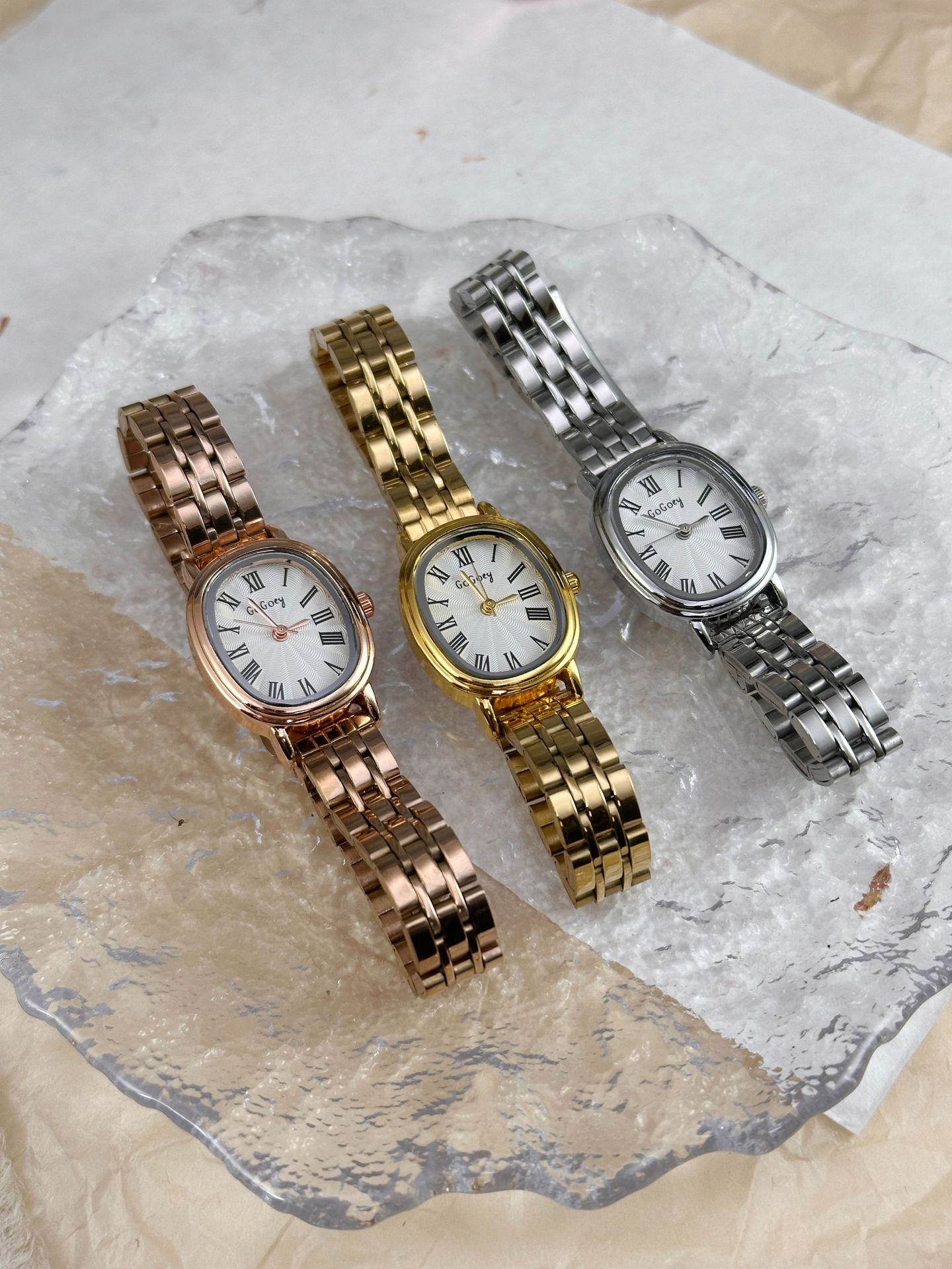 50g Weight Ordinary Glass Mirror Material Stainless Steel Strap Material Watch Classification Pointer Display Type Folding Buckle Buckle Style Round Dial Shape Casual, Holiday Occasion Quartz Movement Solid Color Pattern All Seasons Season Women's Gender Casual Style Casual Solid Color Other Printing (Printing) Quartz Watch 5