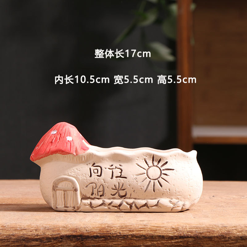 Plato de barra larga maceta de cerámica especial balcón doméstico cerámica gruesa pequeña maceta de cerámica especial al por mayor