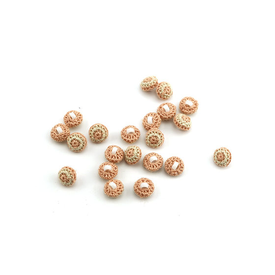 Exquisite retro handmade two-color crochet button 13mm thin thread hand hook mushroom buckle clothing accessories DIY jewelry