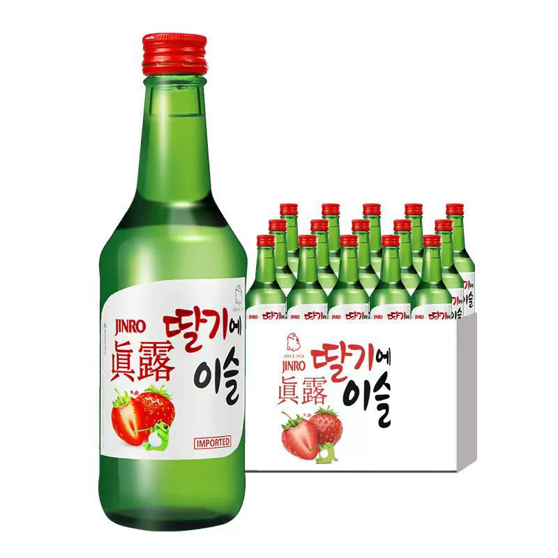 Соджу (Jinro) ассорти фруктовых вкусов, 360 мл × 20 бутылок, импорт из Кореи, вариант 20,1%