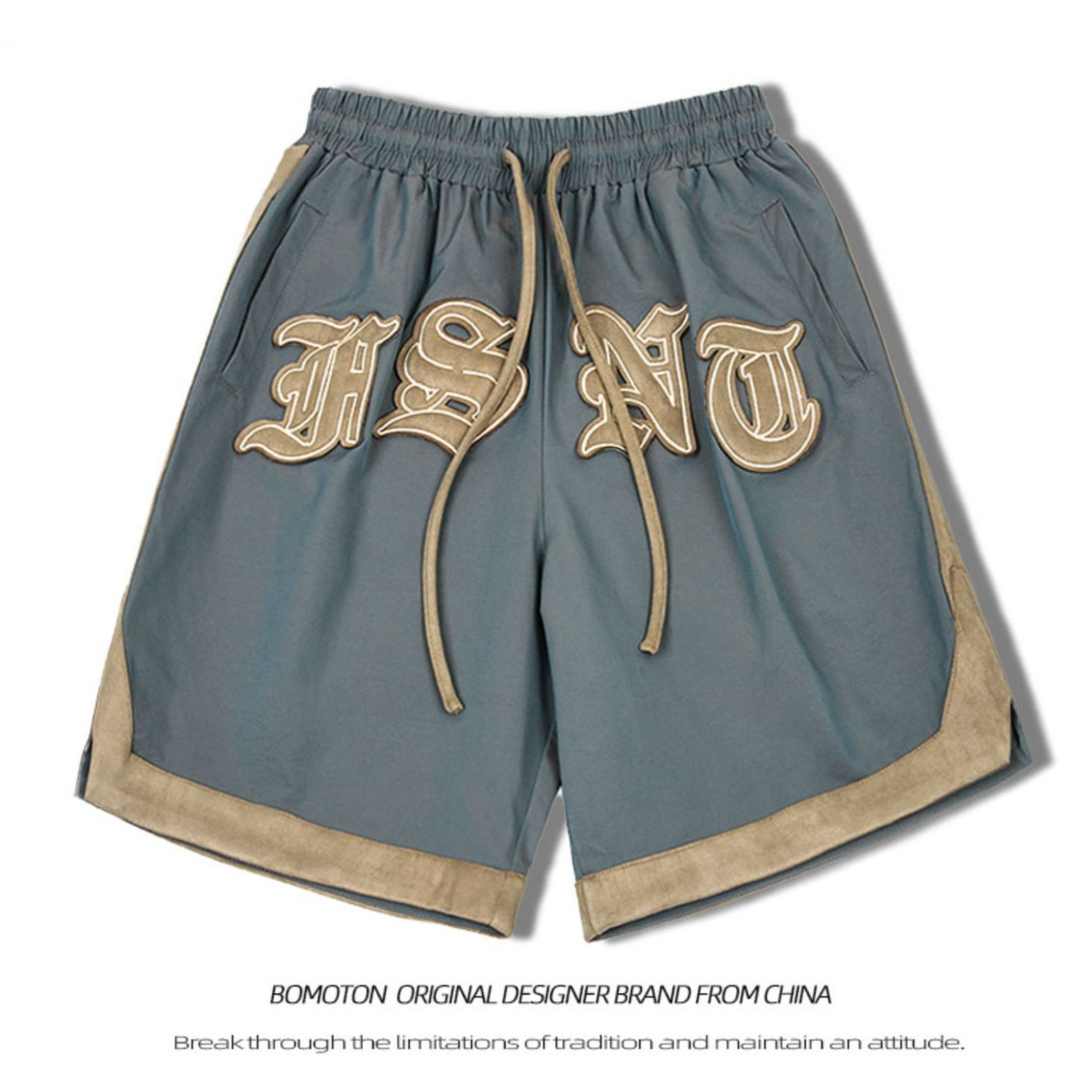 2024 Primavera/Verano Marca de moda callejera europea y americana Nuevos productos Camaleón con sentido de la luz Bordado de color de contraste Moda Deportes Casual Shorts Hombres