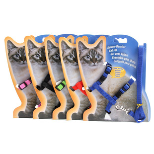 Factory Direct Pet cat chain traction rope pet chest strap cat traction rope multi-color selection pet supplies
