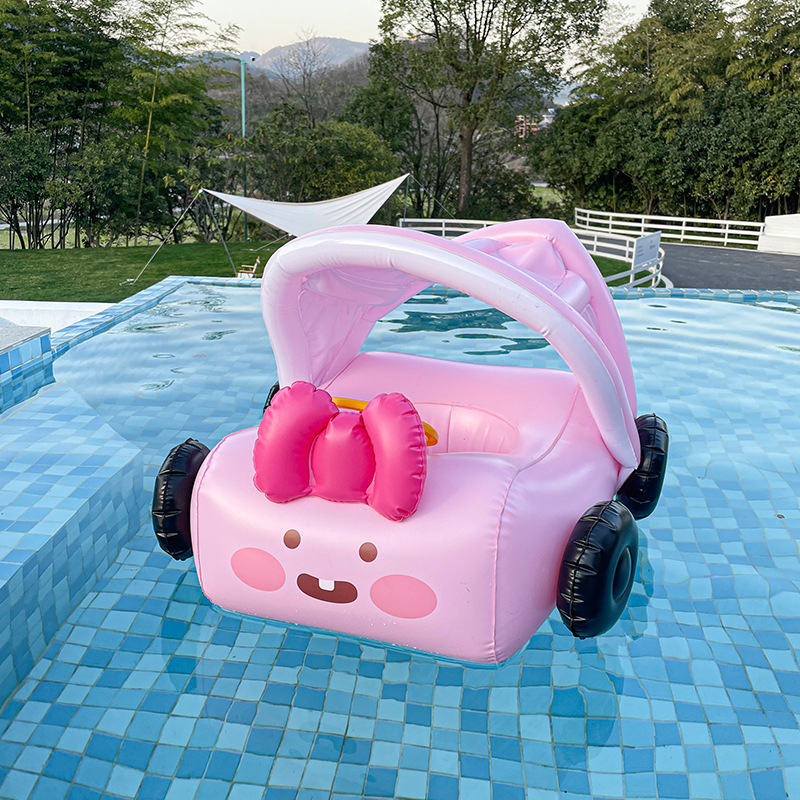 386g Weight Swim Ring Type of Swimming Accessories 1 Piece Quantity PVC Material Car, Sunshade Pattern Kid'S Gender Cute Style Cute Car Sunshade PVC Swim Ring Swimming Accessories 1 Piece 11