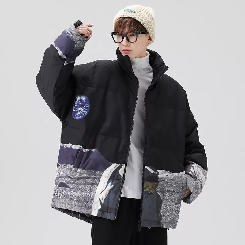 男装秋冬季潮流羽绒服情侣新款保暖加厚外套立领面包服男士羽绒服