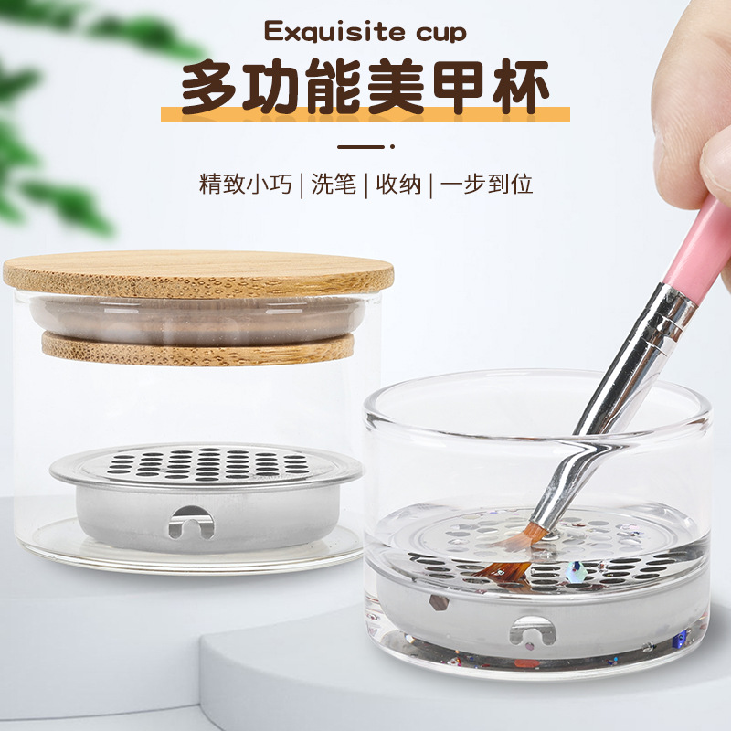 glass hygienic wineglass for manicure stainless steel