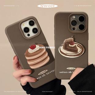 Retro Advanced Sense iphone15 Phone Case Apple 16promax Cake Stand 15 Suitable 13 Drop-resistant 12 Soft