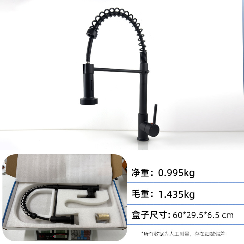 Grifo de cocina extraíble con manguera, doble salida, universal