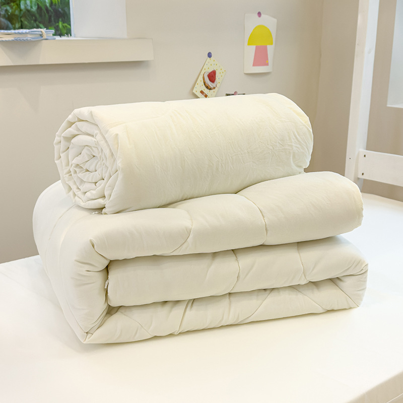 Student Dormitory Quilt for Bunk Beds, Solid Color Pure White Quilt Core, Single Spring and Autumn Quilt Core, Wholesale Dropshipping Cross-Border