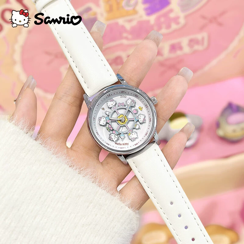 Инфицированное/подлинное Sanrio, Hello Kitty, милые швейцарские часы, водонепроницаемые кварцевые часы, подарок на день рождения