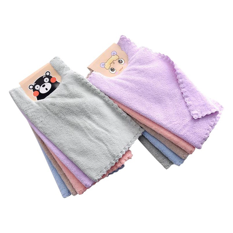 Детское детское полотенце для рук 30x30 впитывает небольшое полотенце может быть вышит логотипом коралловый бархат квадратные полотенца оптом