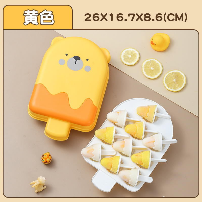 Molde de helado de oso Popsicle contenedor de helado máquina de hielo caja de pudín molde de paleta de hielo casero