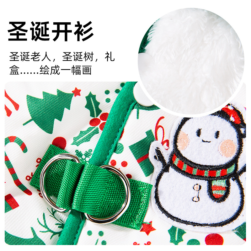 Muñeco de nieve verde galletas hombre de Navidad Cardigan chaleco gato vacaciones divertidas ropa de invierno ropa de gato mascota